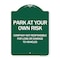 Signmission Company Not Responsible for Loss or Damage to Vehicles, Green & White Alum, 18" H, GW-1824-24243 A-DES-GW-1824-24243 - alternate 1